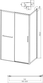 Grossman Боковая стенка Style 80x195 профиль черный матовый стекло прозрачное – фотография-8